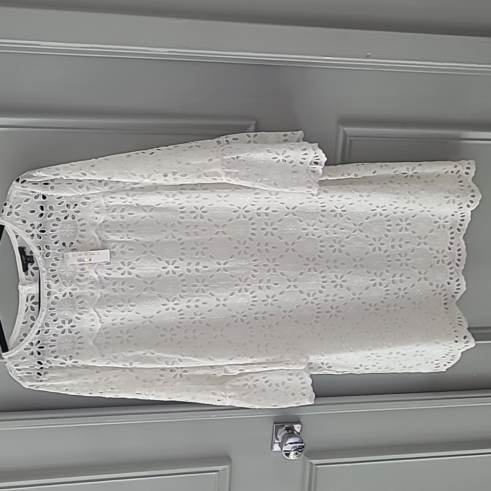 J Crew White eyelet dress NWT